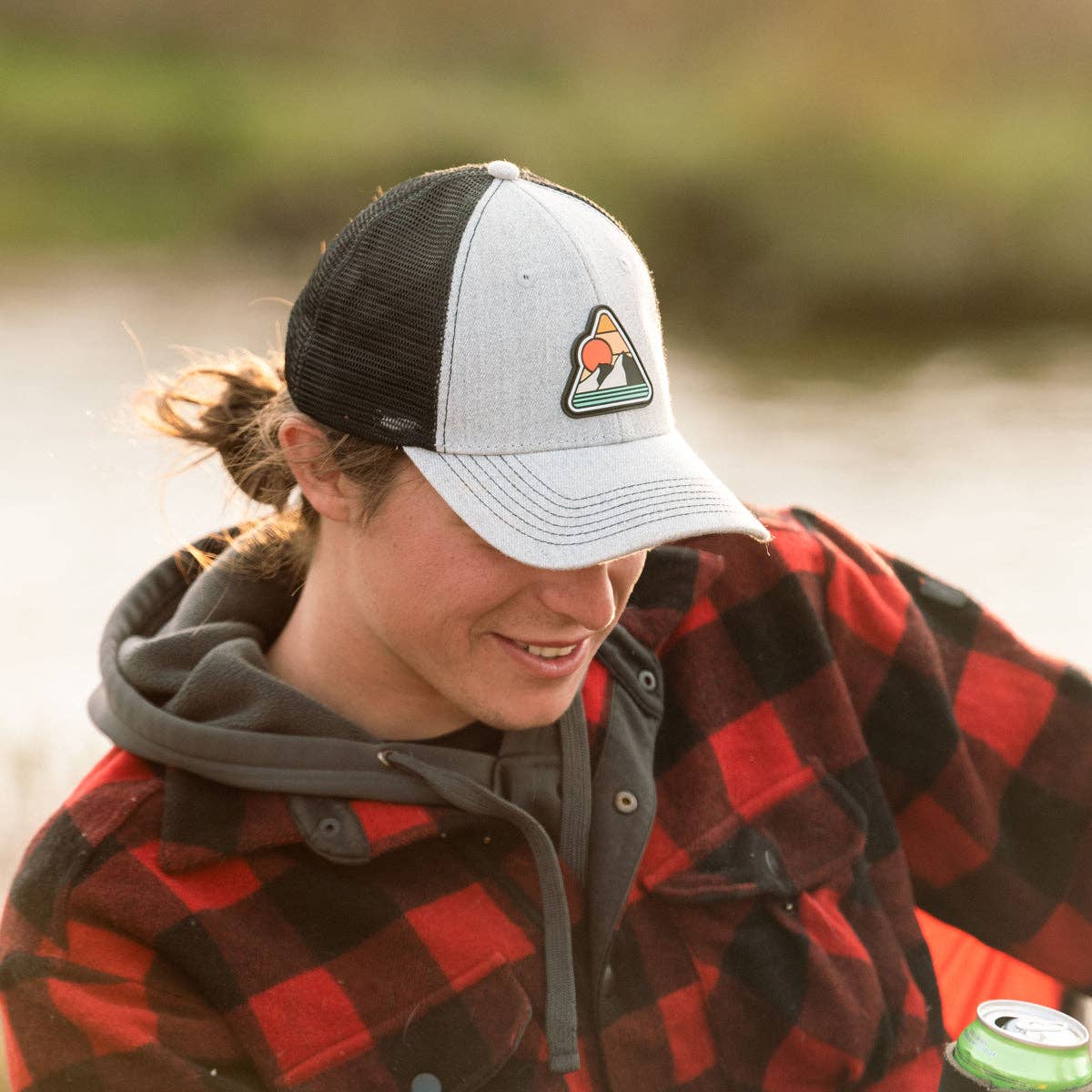 Vintage  Mountain Heather Grey Classic Trucker Hat