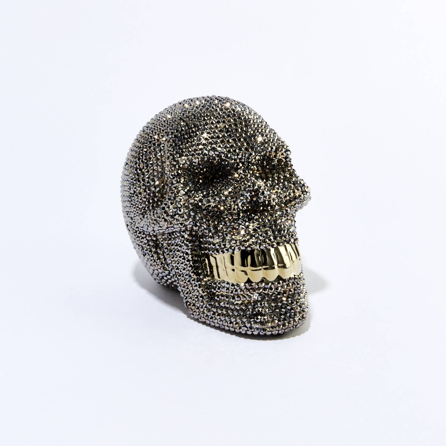 Rhinestone Skull Piggy Bank - 8" long