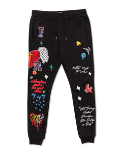 Image of ALL OVER EMBROIDERED JOGGER