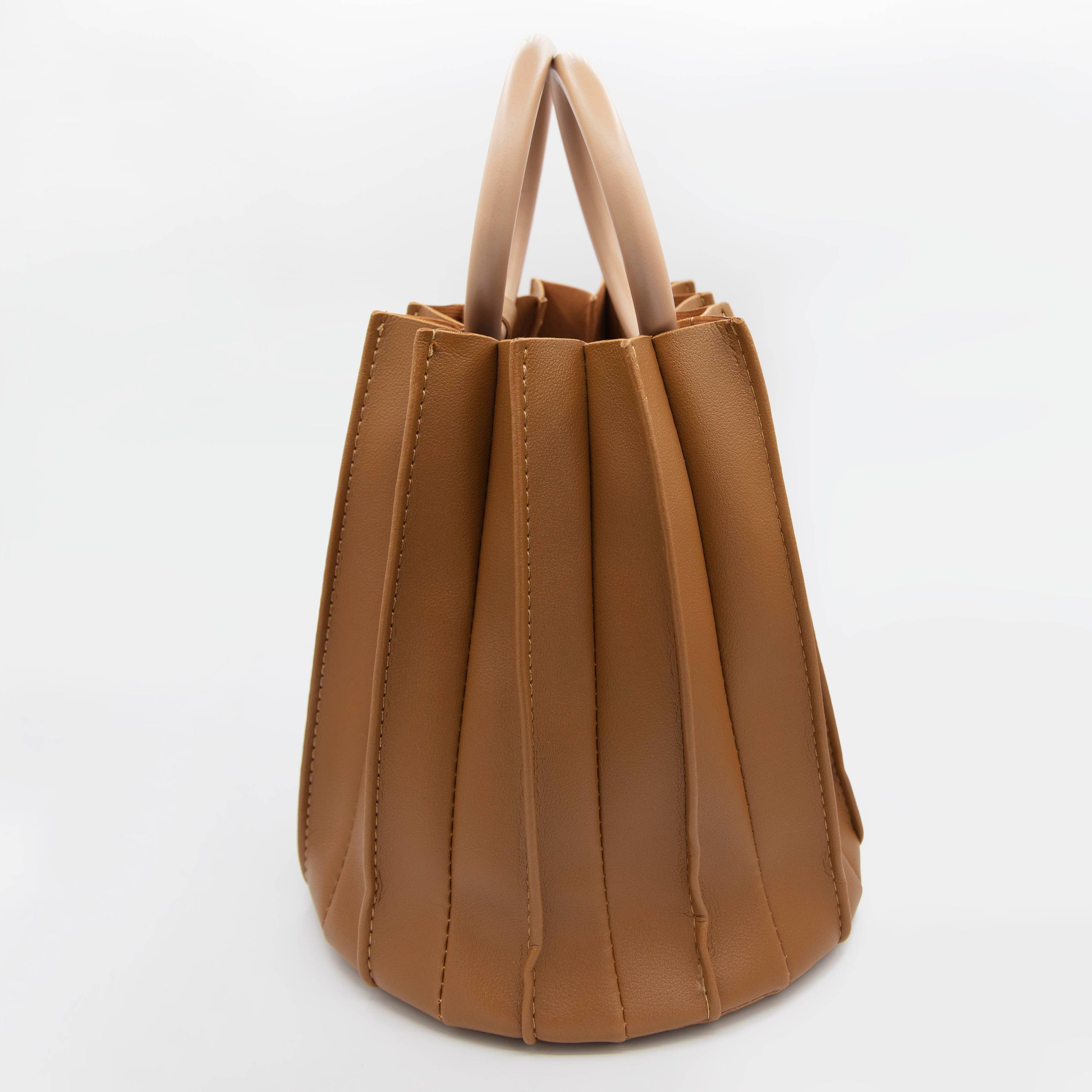 Dark Taupe Pleated Bucket Bag Beads - 7049