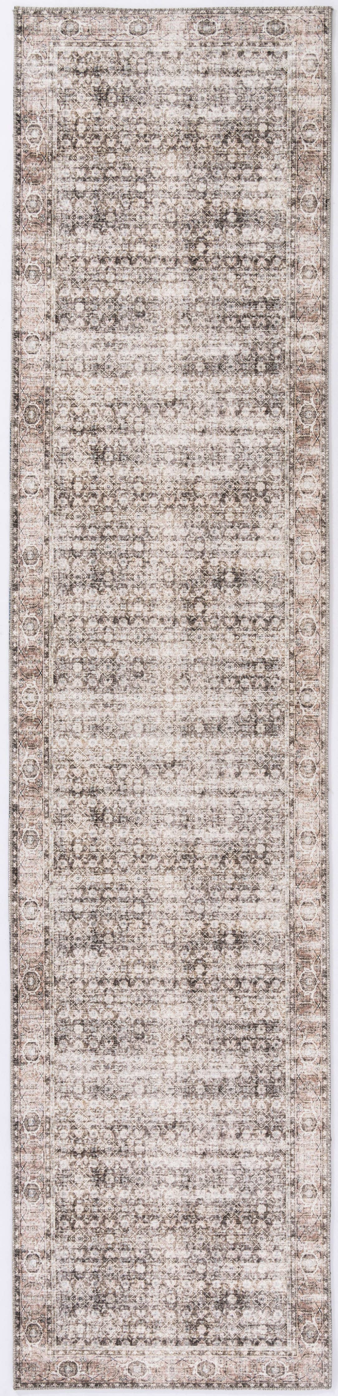 Abani Paloma PAL210A Vintage Cream and Brown Distressed Rug