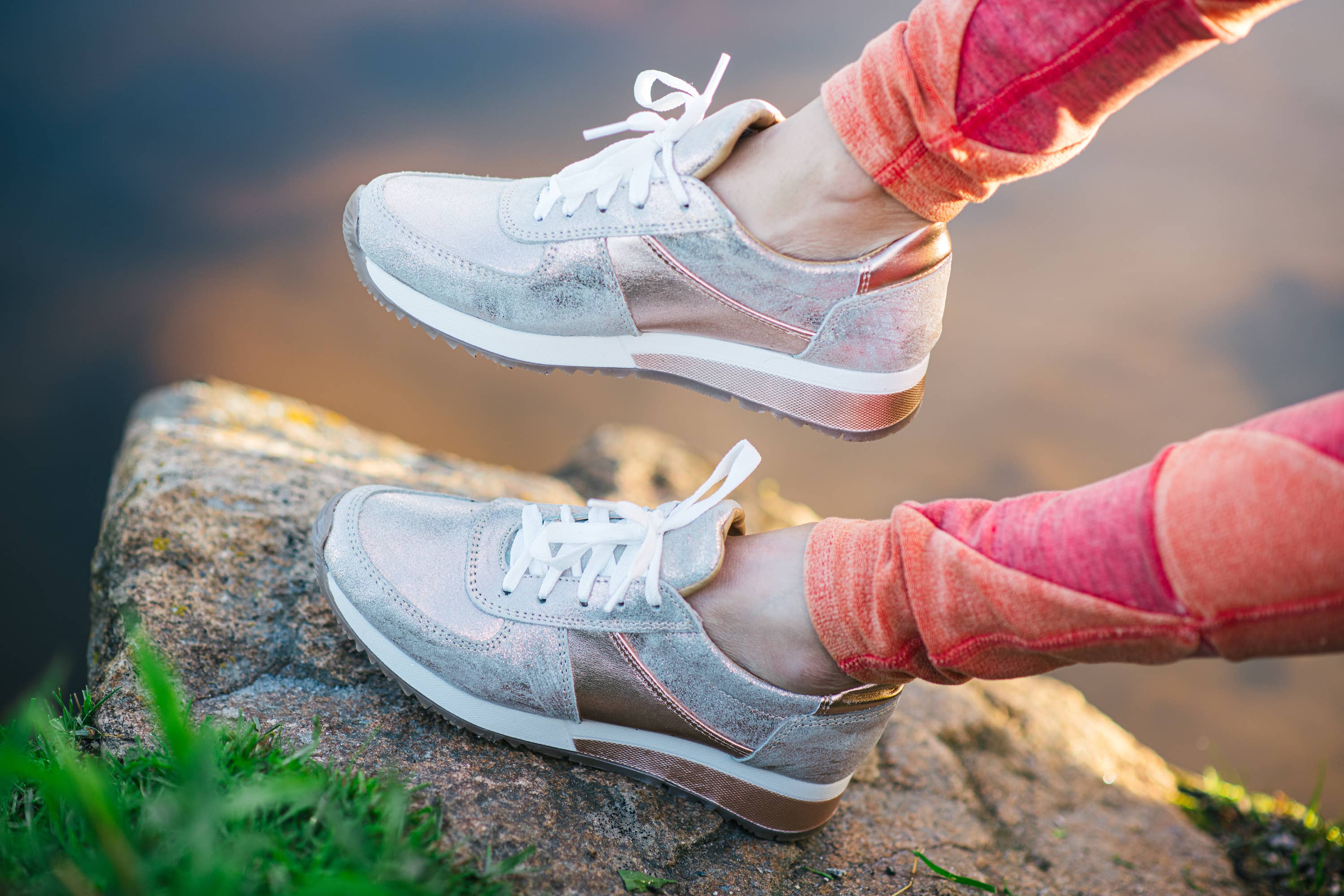 Holly Fashion Sneakers - Rose Gold White