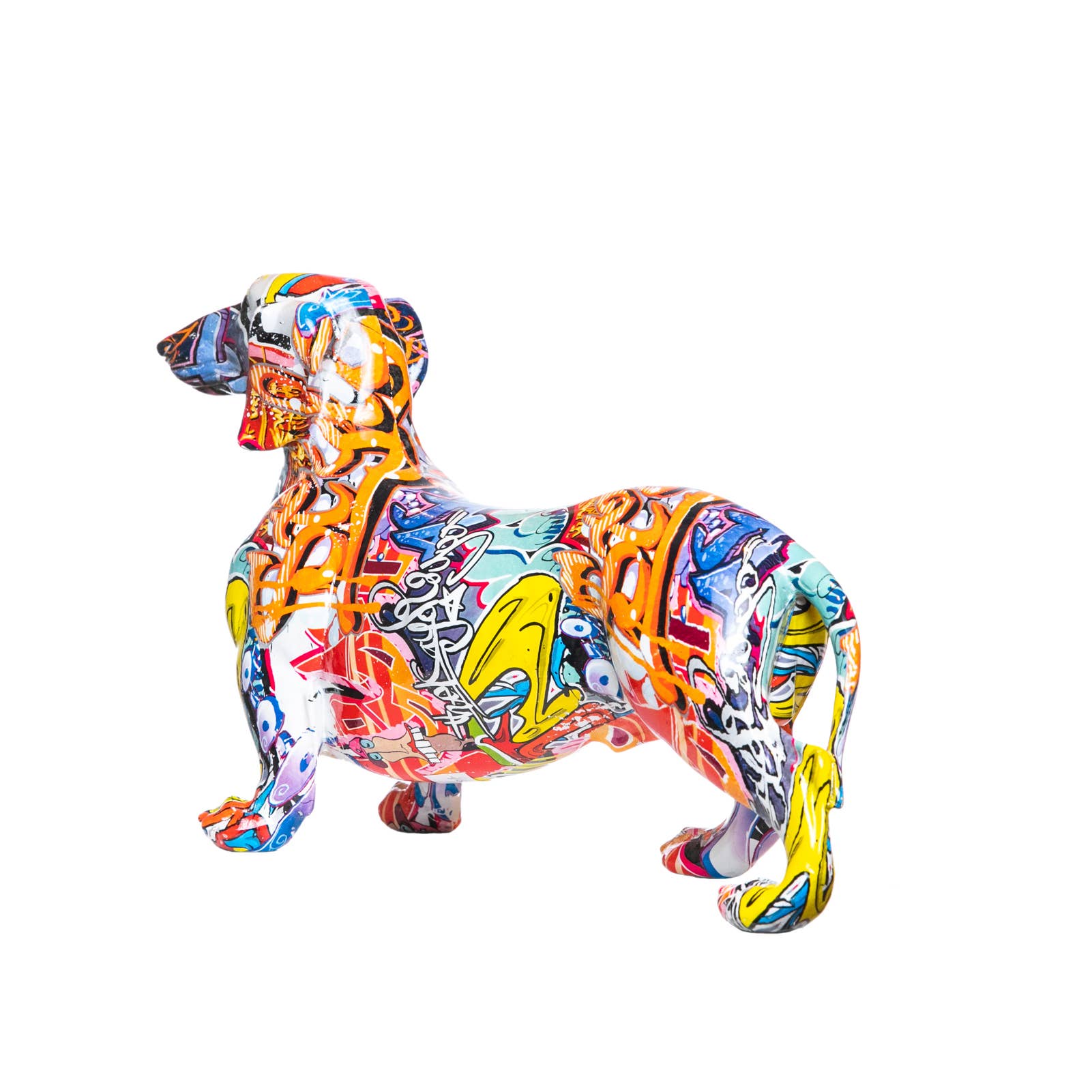 Hand Painted Street Art Dachshund Sculpture - 17