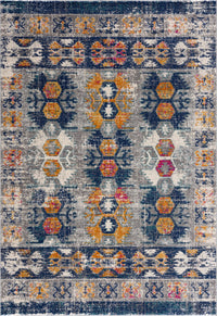 Abani Malibu MAL100A Modern Distressed Grey and Orange Rug