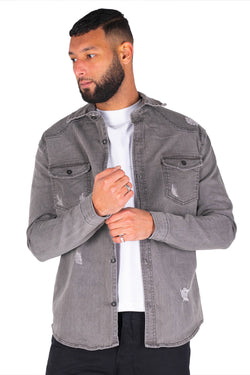 Image of Black Industry 5318 Grey Denim Shirt