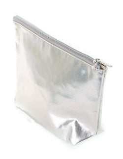 Image of 83502: Make-Up Cosmetic Bag | Zip Pouch | METALLIC Silver