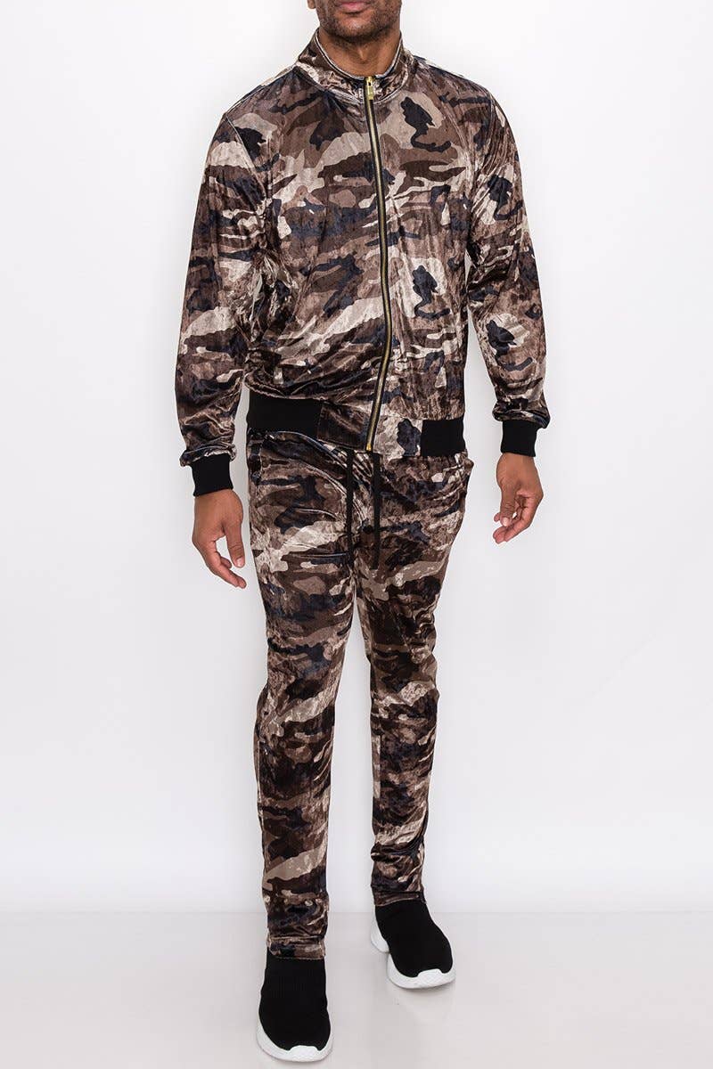 Men Velvet Camo Track Suits Pre-pack