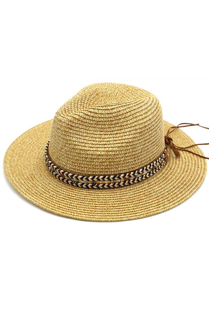 Multi Color Braided Band Panama Hat