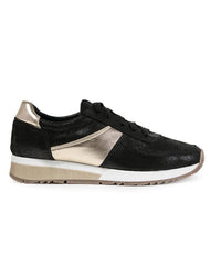 Holly Fashion Sneakers - Black with Gold