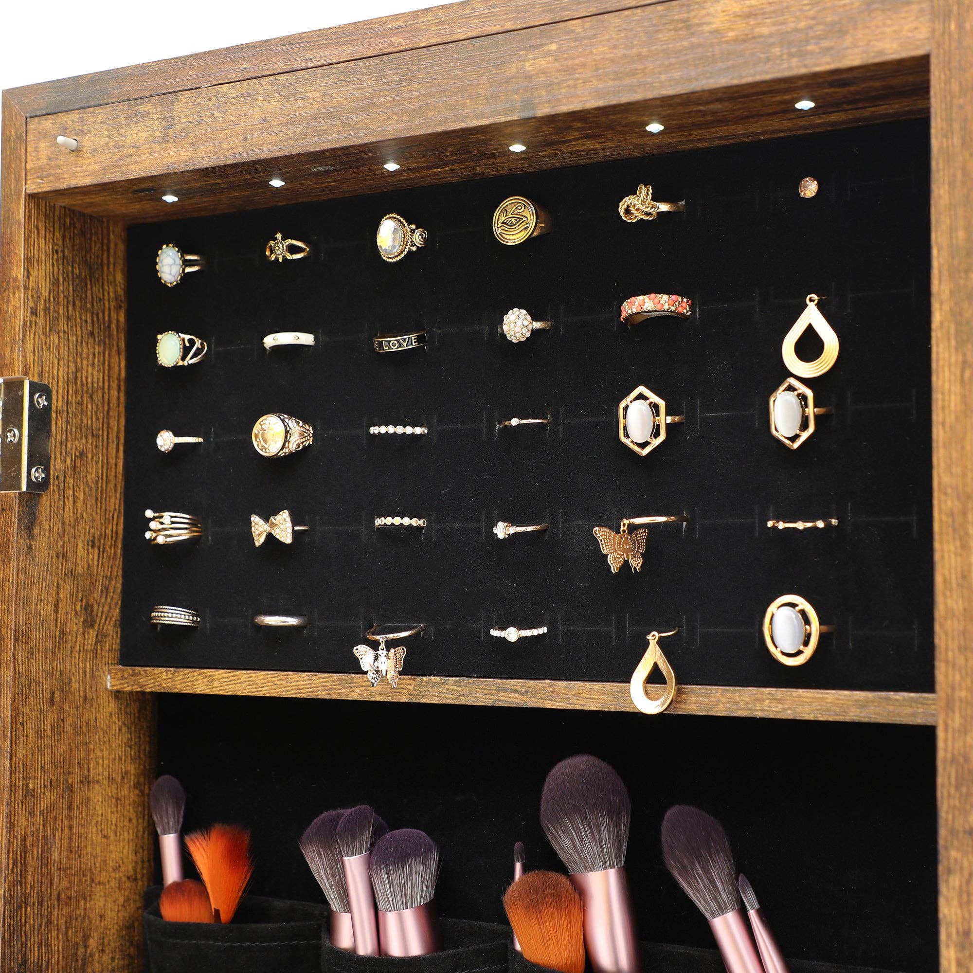 Jewelry Storage Mirror Cabinet With LED Lights