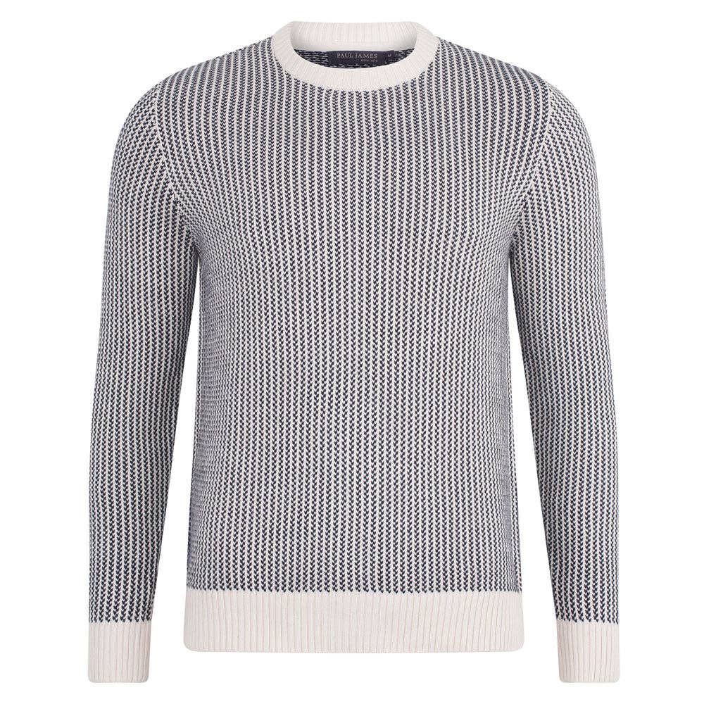 Mens 100% Cotton Fisherman Tuck Stitch Jumper