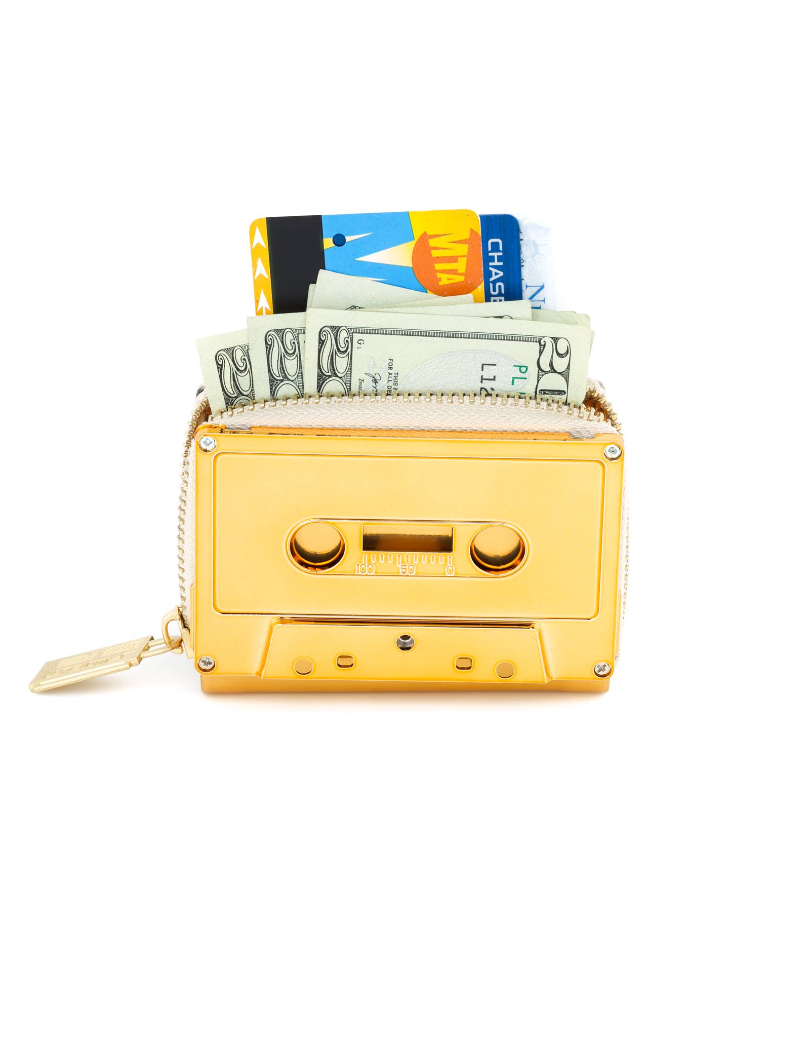 70260: Cassette Tape Wallet-*BLANK Gold Chrome