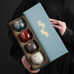 Image of Japanese style ceramic kiln kung fu tea set