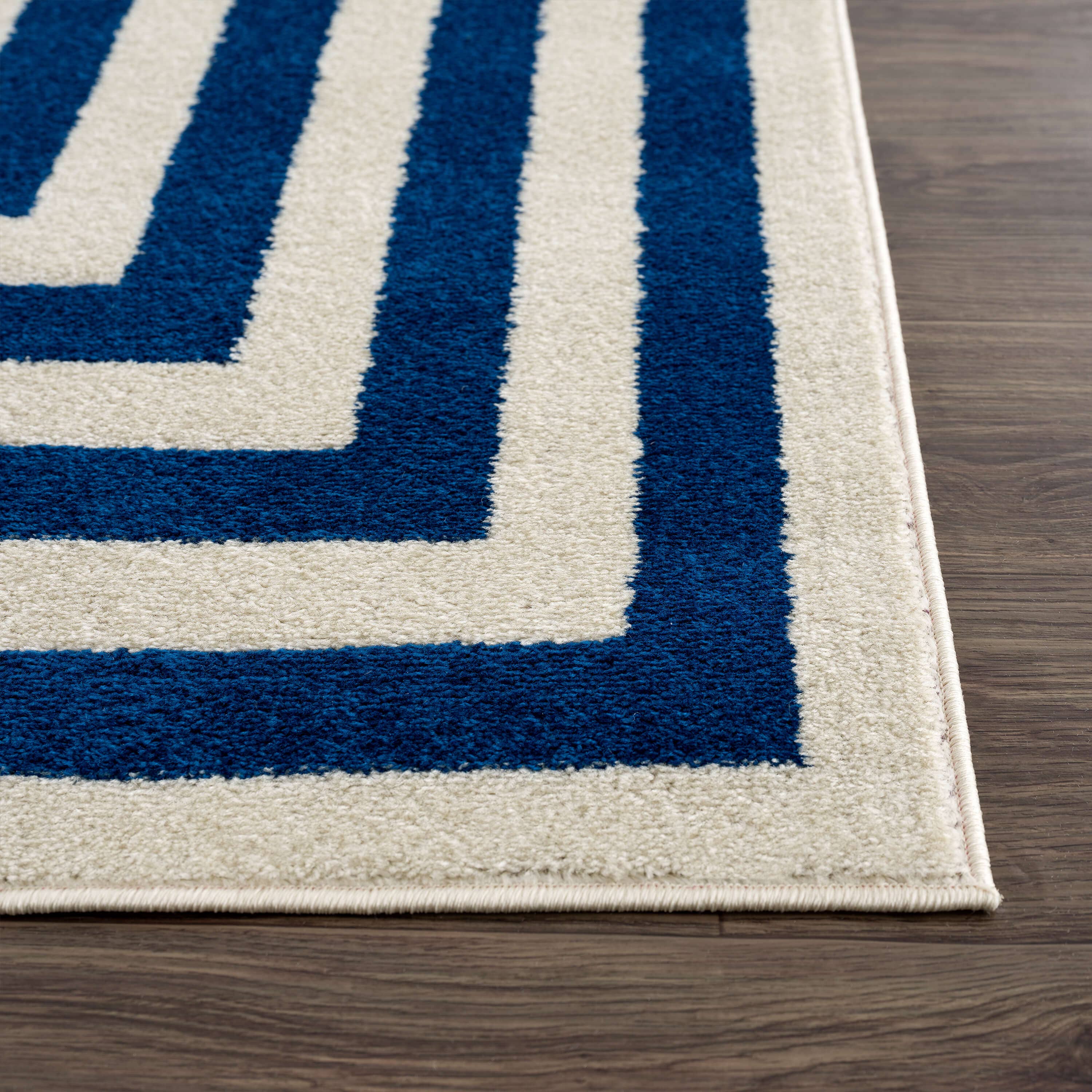 Abani Casa CAS120C Contemporary Navy and Cream Area Rug