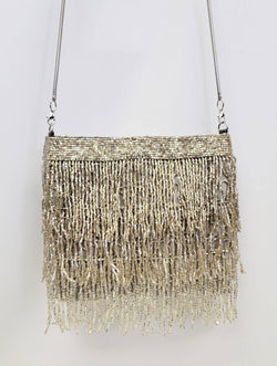 Image of BEADED FRINGE SILVER