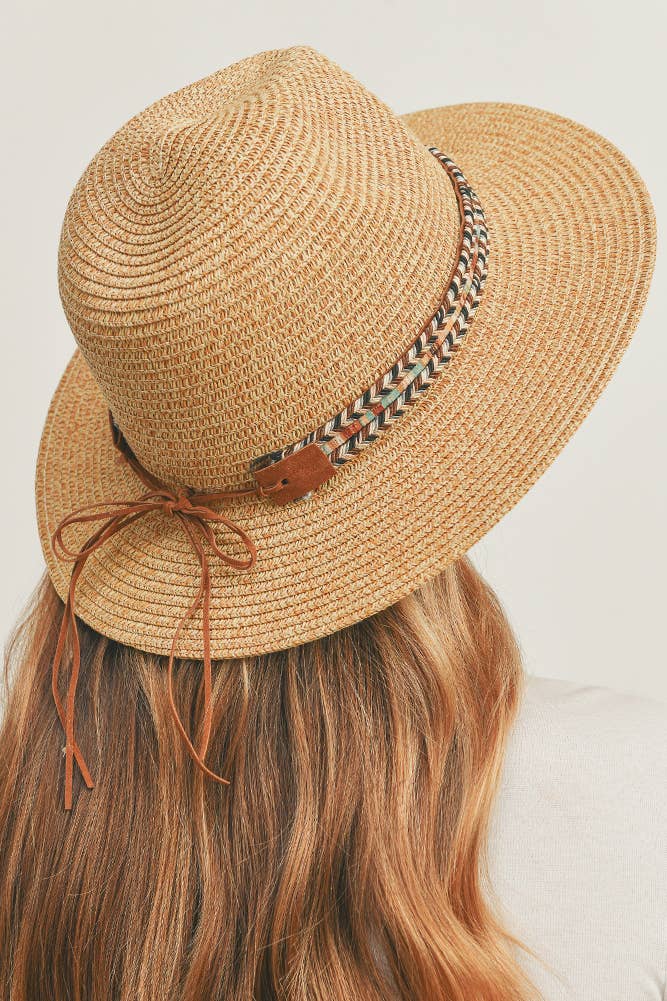 Multi Color Braided Band Panama Hat