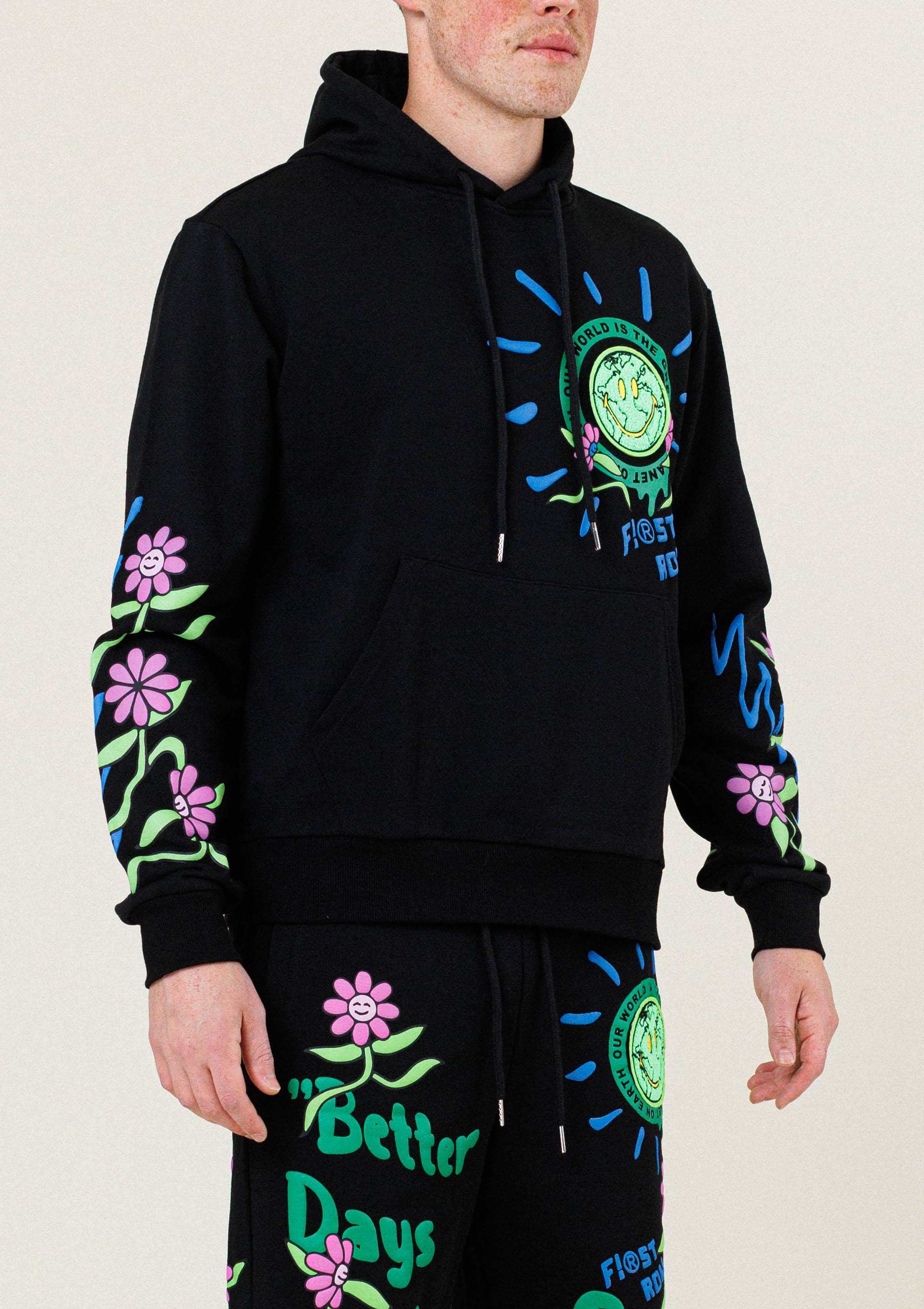 FLOWER GRAPHIC TERRY PULLOVER