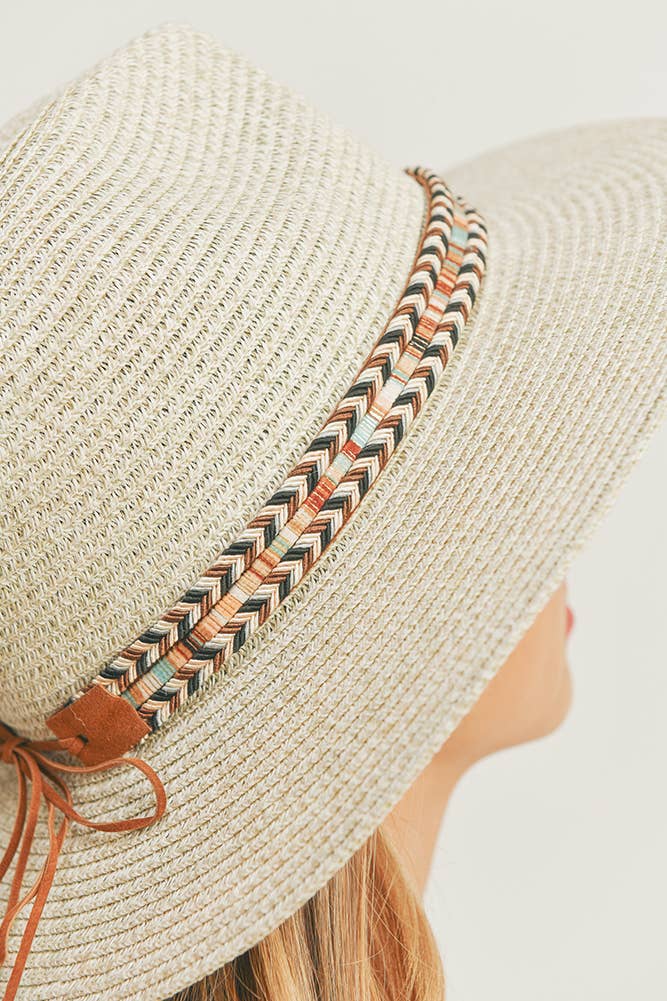 Multi Color Braided Band Panama Hat