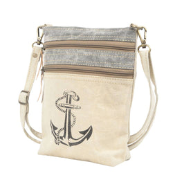 Image of Anchor With Two Zipper Canvas Shoulder/Crossbody Bag