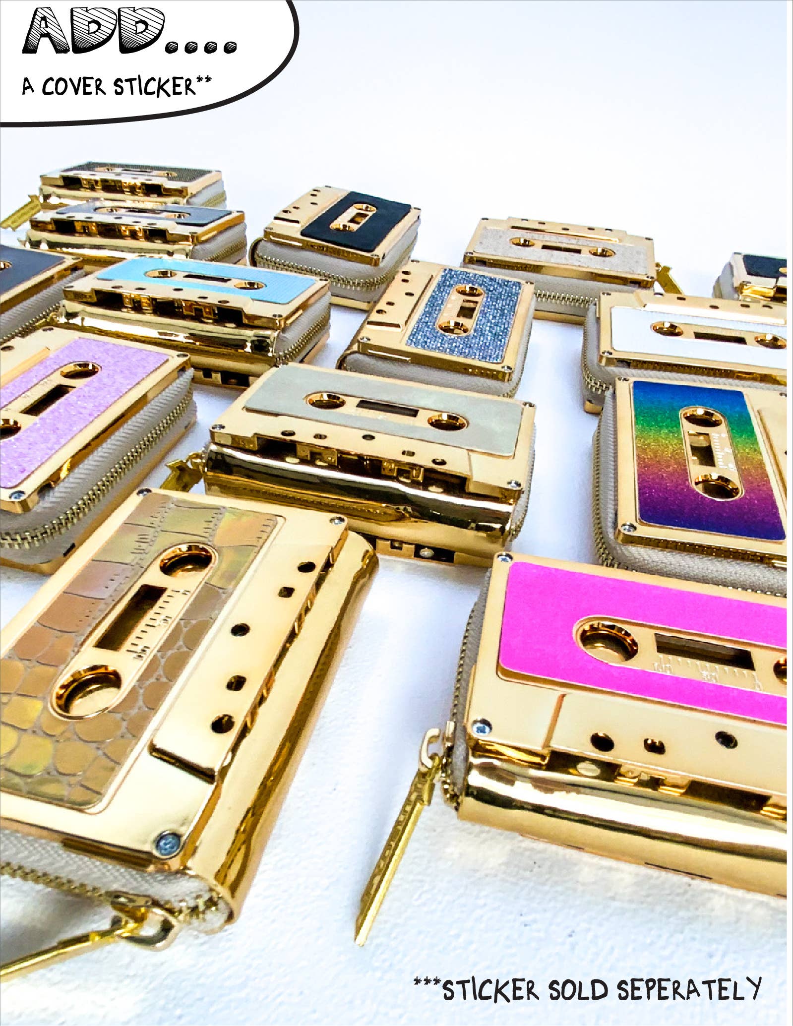 70260: Cassette Tape Wallet-*BLANK Gold Chrome