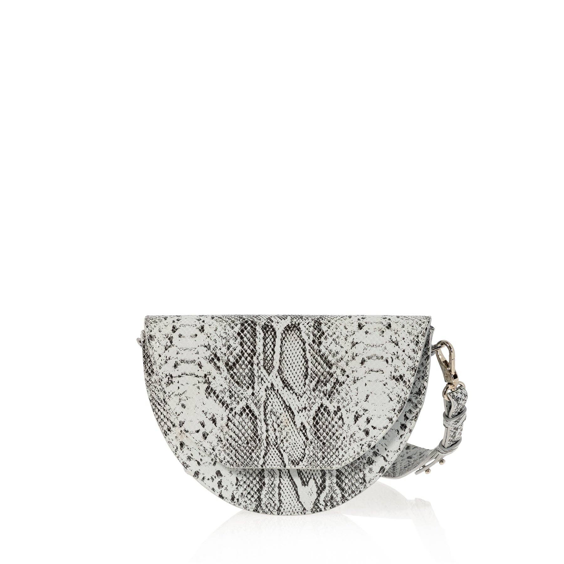 Lune Saddle Bag (Grey Snake-Print)