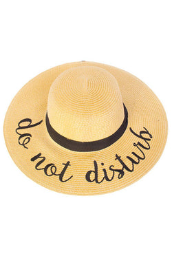 Image of C.C Spring Summer Lettering Straw Brim Hat with Ribbon Band: Aloha Beaches