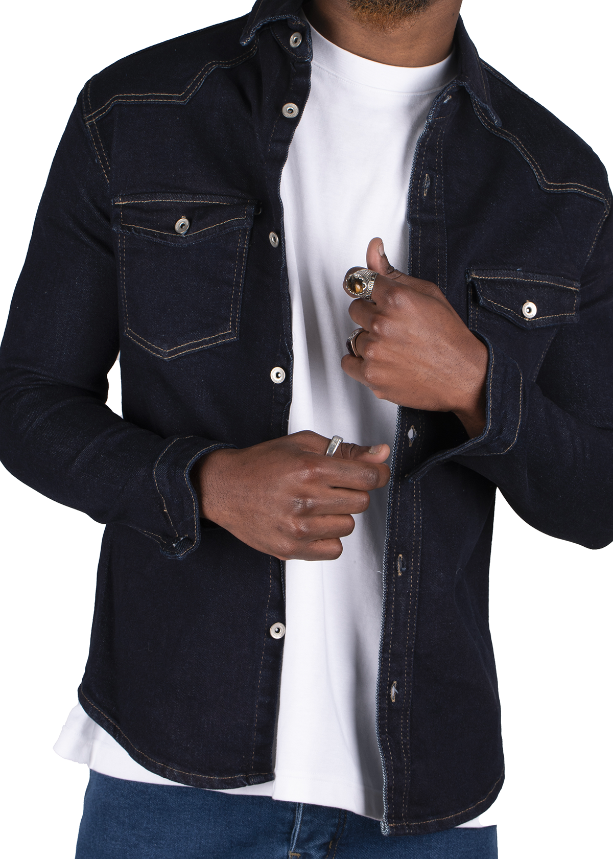 Black Industry Blue Denim Shirt 3318