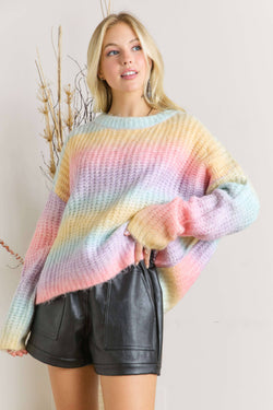 Image of CESW2485 - MULTI STRIPE SWEATER