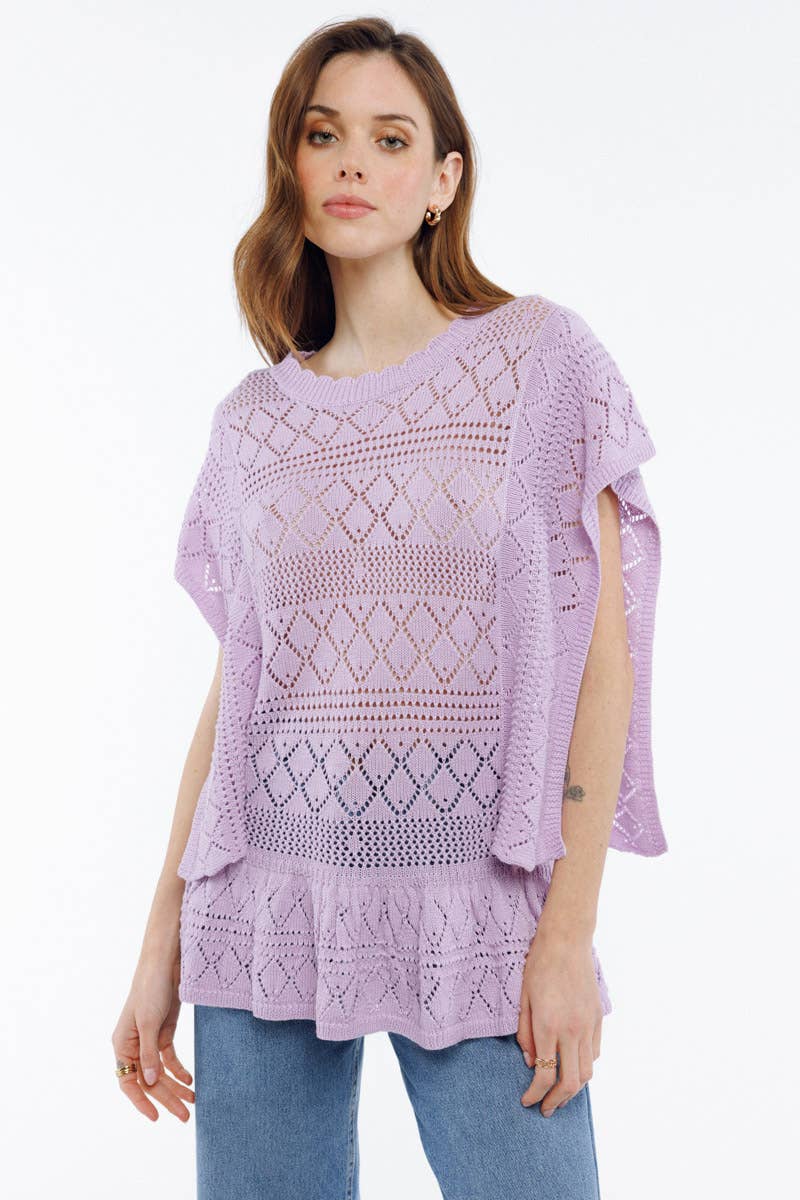 Crochet style knit top - PANAJ