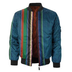 Image of Colorful Denim Bomber Jacket