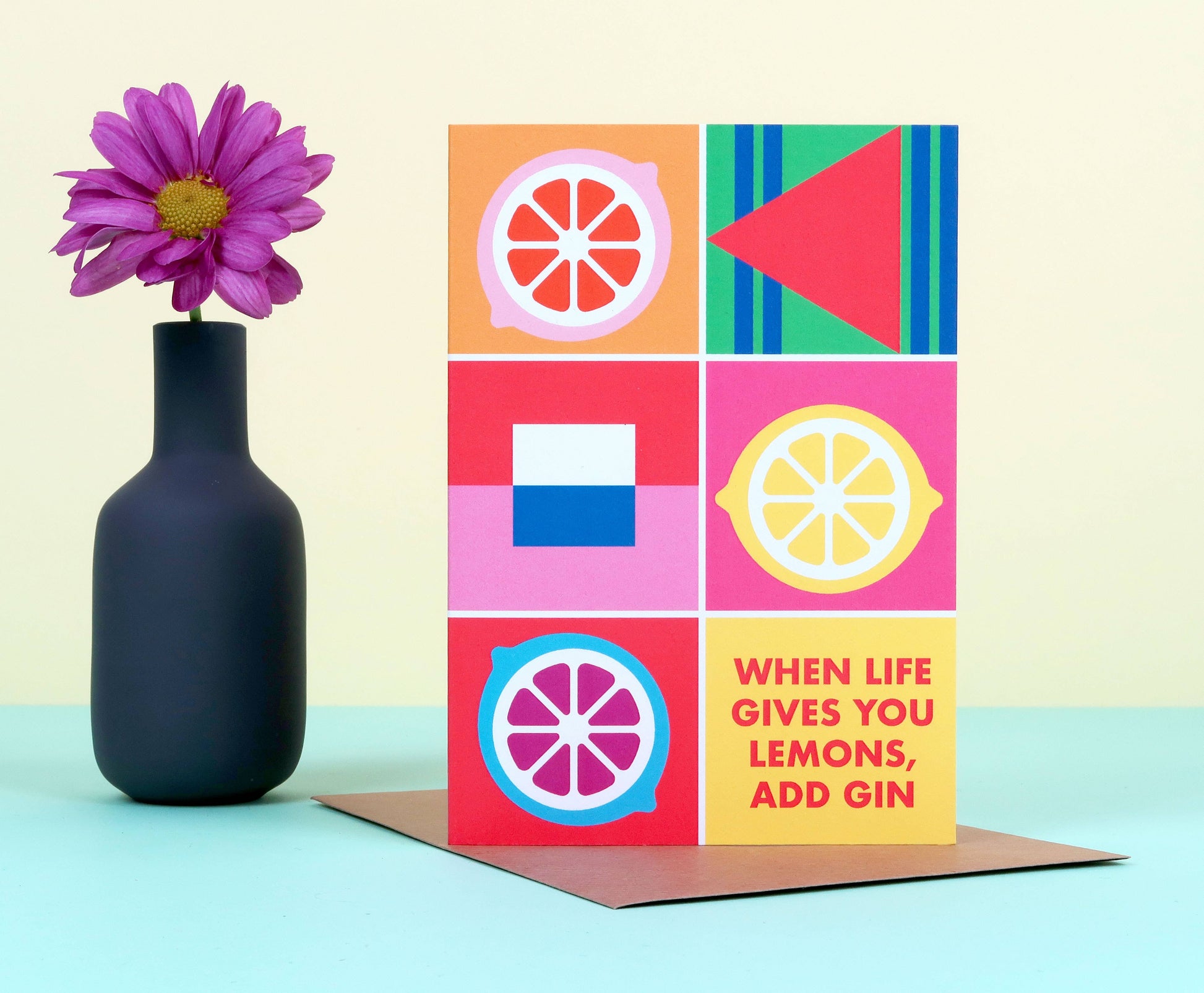 Colour Block When Life Gives You Lemons Card