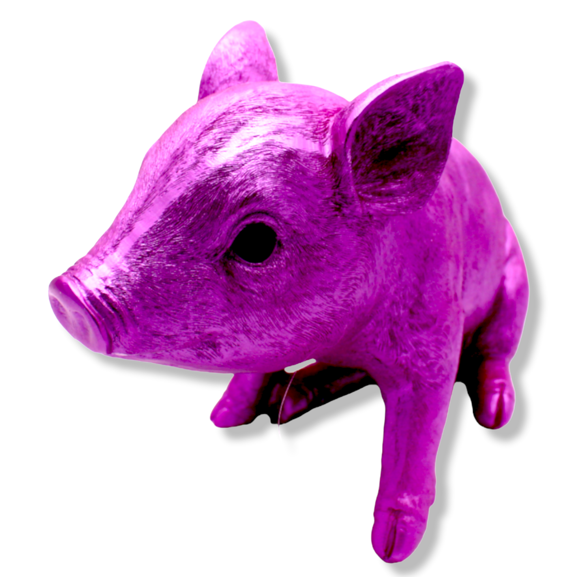 Pink Chrome Piggy Bank Standing - 9.5