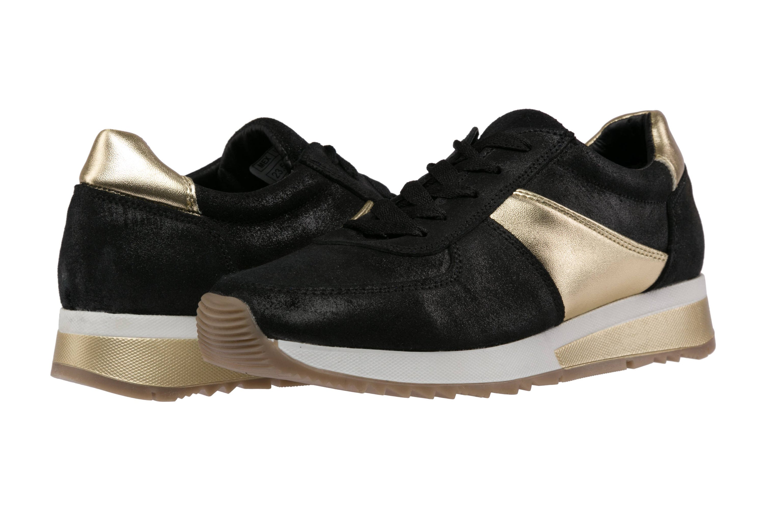 Holly Fashion Sneakers - Black with Gold