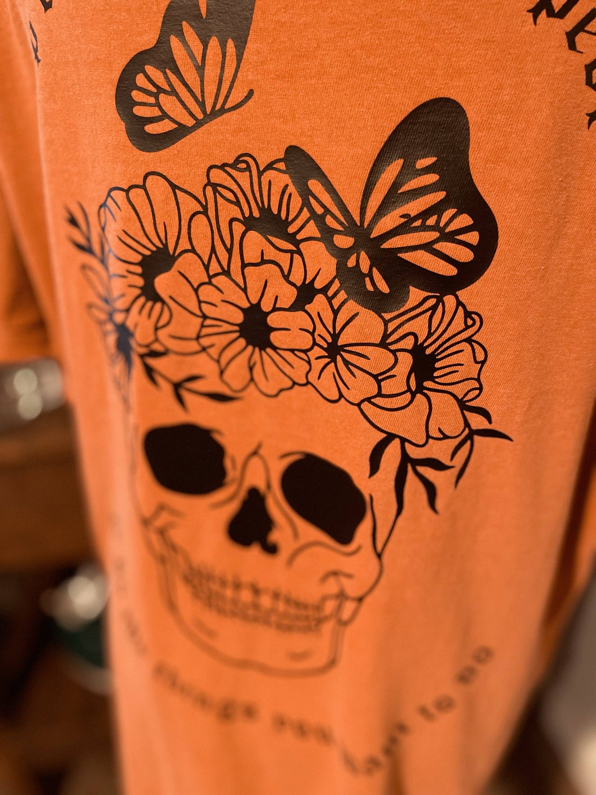 Motivational Floral Skull tShirt: Small