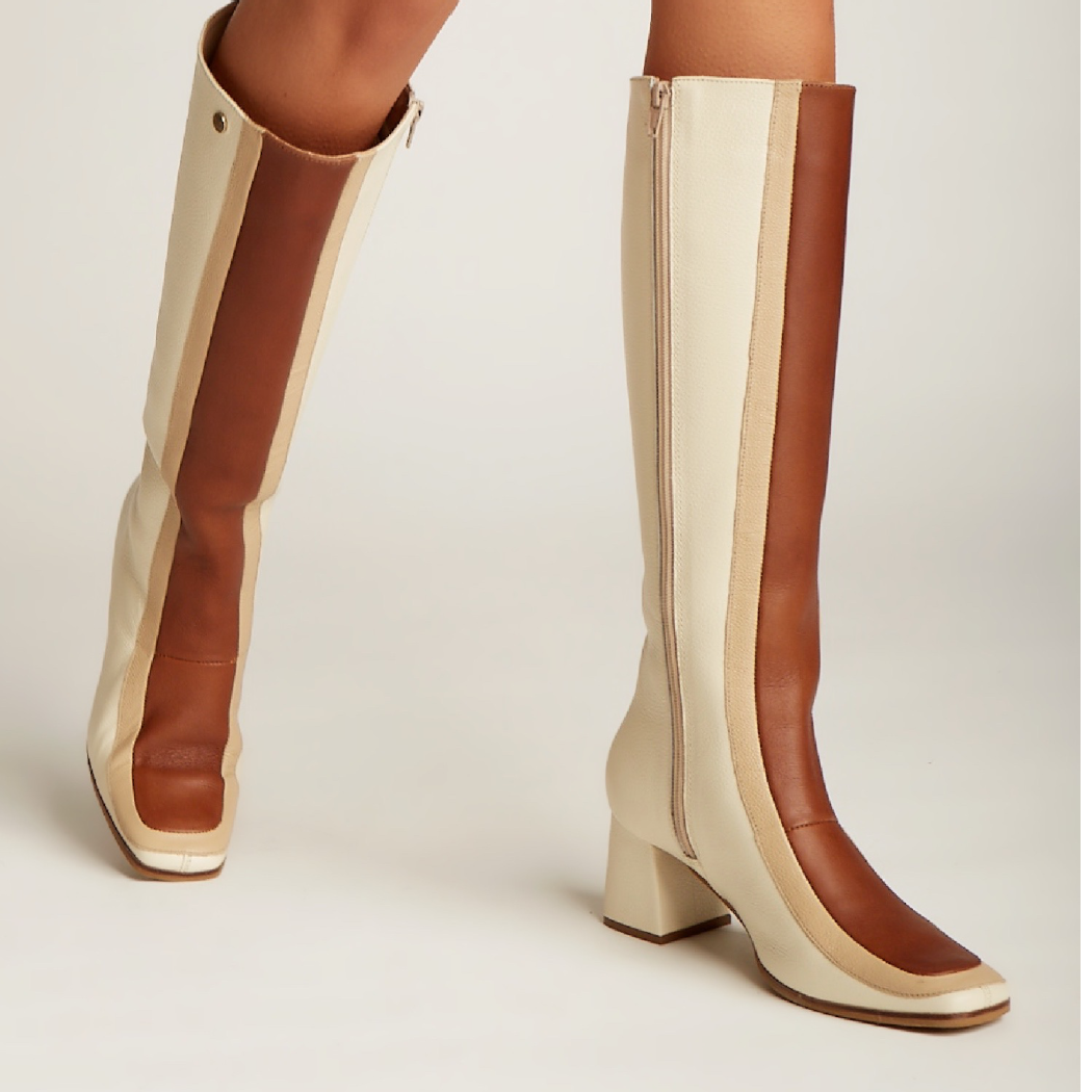 Revival boots in ivory/tan arequipe/tan honey leather1