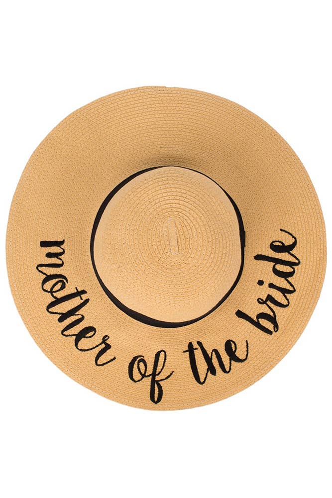 C.C Spring Summer Lettering Straw Brim Hat with Ribbon Band: Hello Sunshine