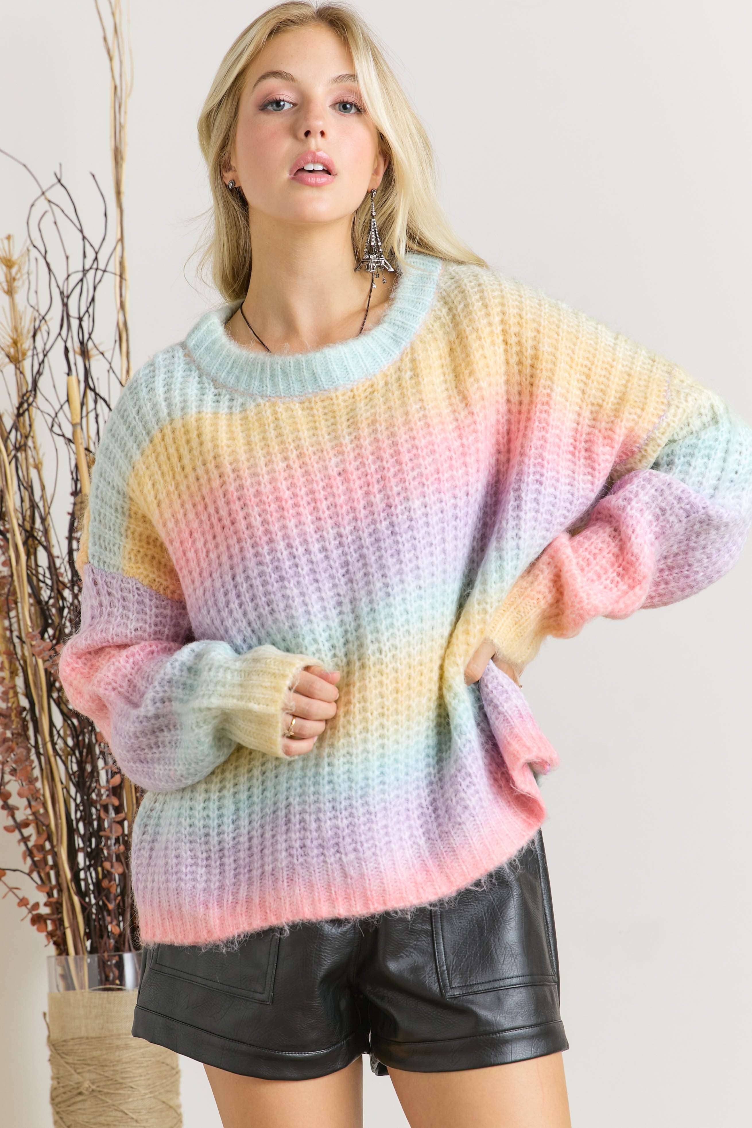 CESW2485 - MULTI STRIPE SWEATER