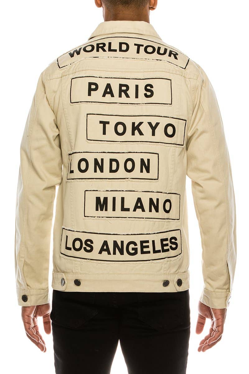 Men World Tour Colored Denim Jacket