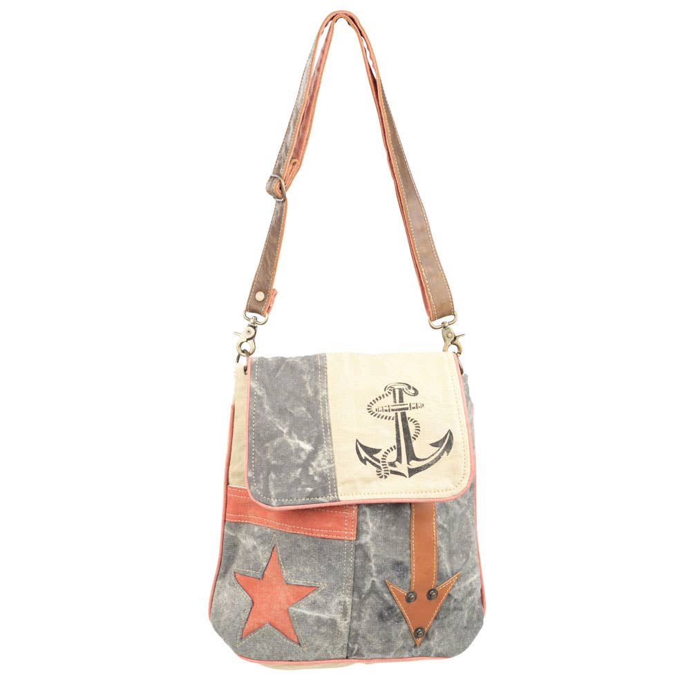 Star Anchor And Arrow Canvas Shoulder Bag