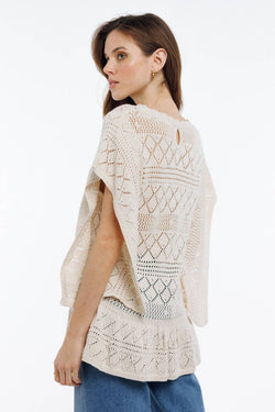 Image of Crochet style knit top - PANAJ