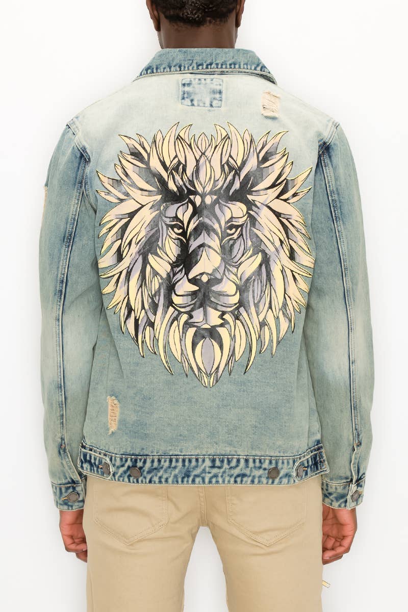 SPLATTER LION DENIM JACKET Pre-Pack