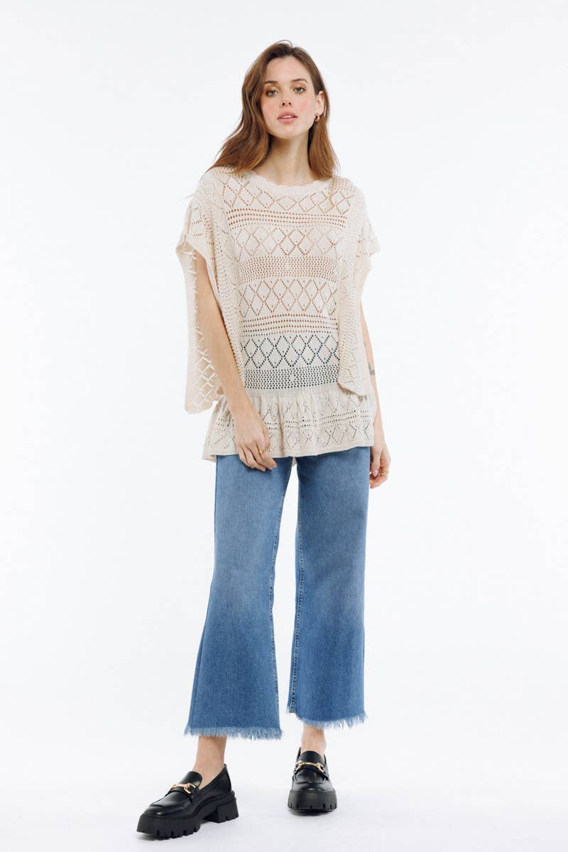 Crochet style knit top - PANAJ