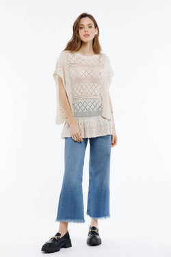 Image of Crochet style knit top - PANAJ