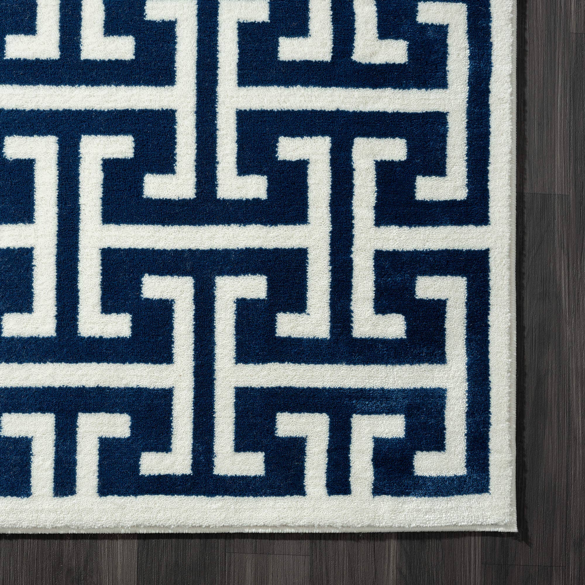 Abani Arto ART160B - Geometric Maze Blue Cream Rug