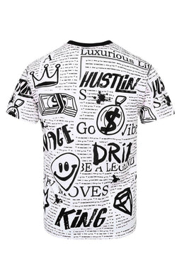 Image of All Over Doodle Print T-Shirts Pre-Pack