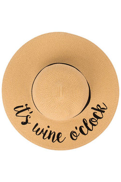 Image of C.C Spring Summer Lettering Straw Brim Hat with Ribbon Band: Always on Vacay