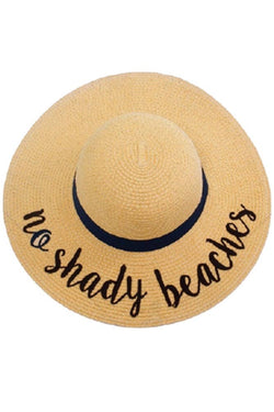 Image of C.C Spring Summer Lettering Straw Brim Hat with Ribbon Band: Aloha Beaches