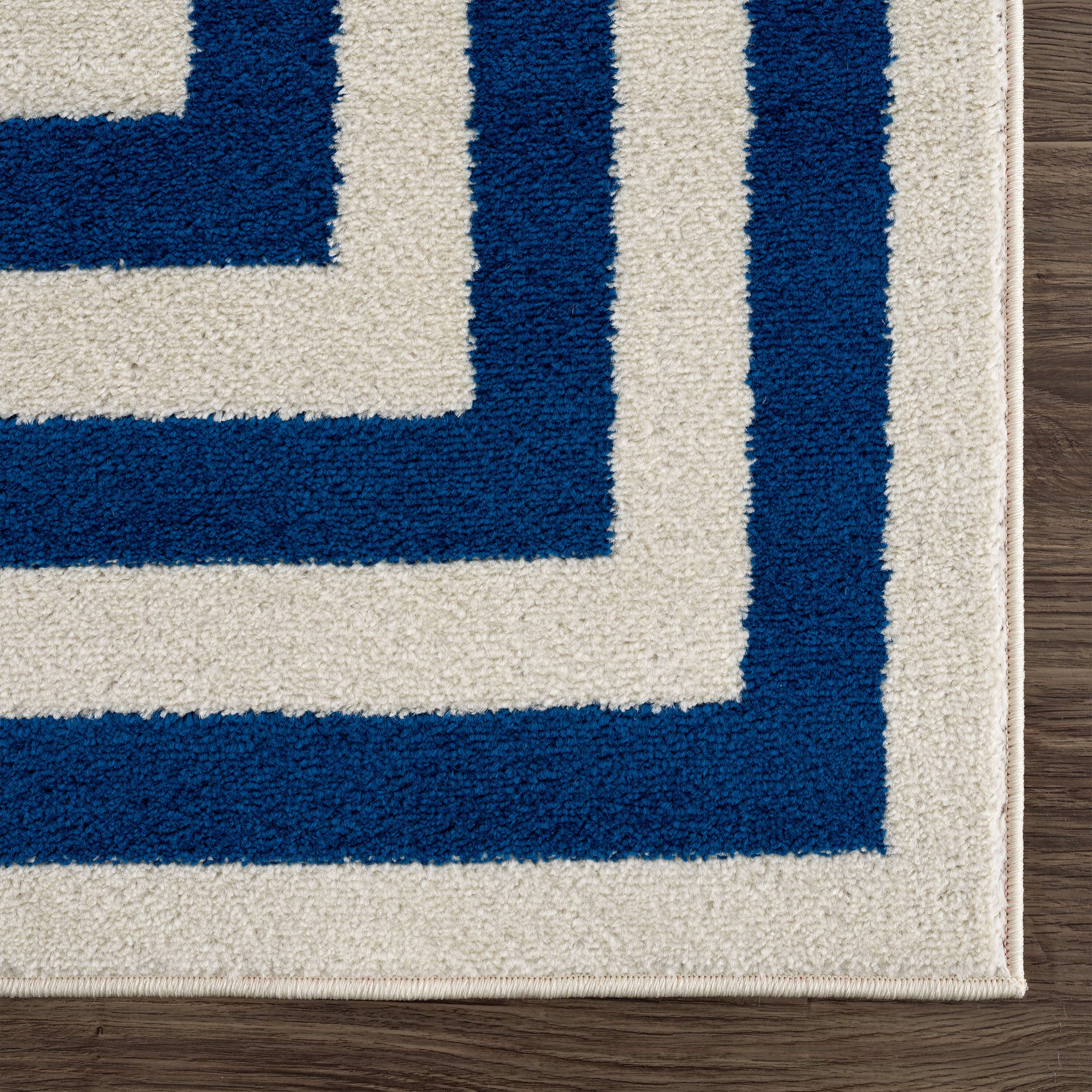 Abani Casa CAS120C Contemporary Navy and Cream Area Rug