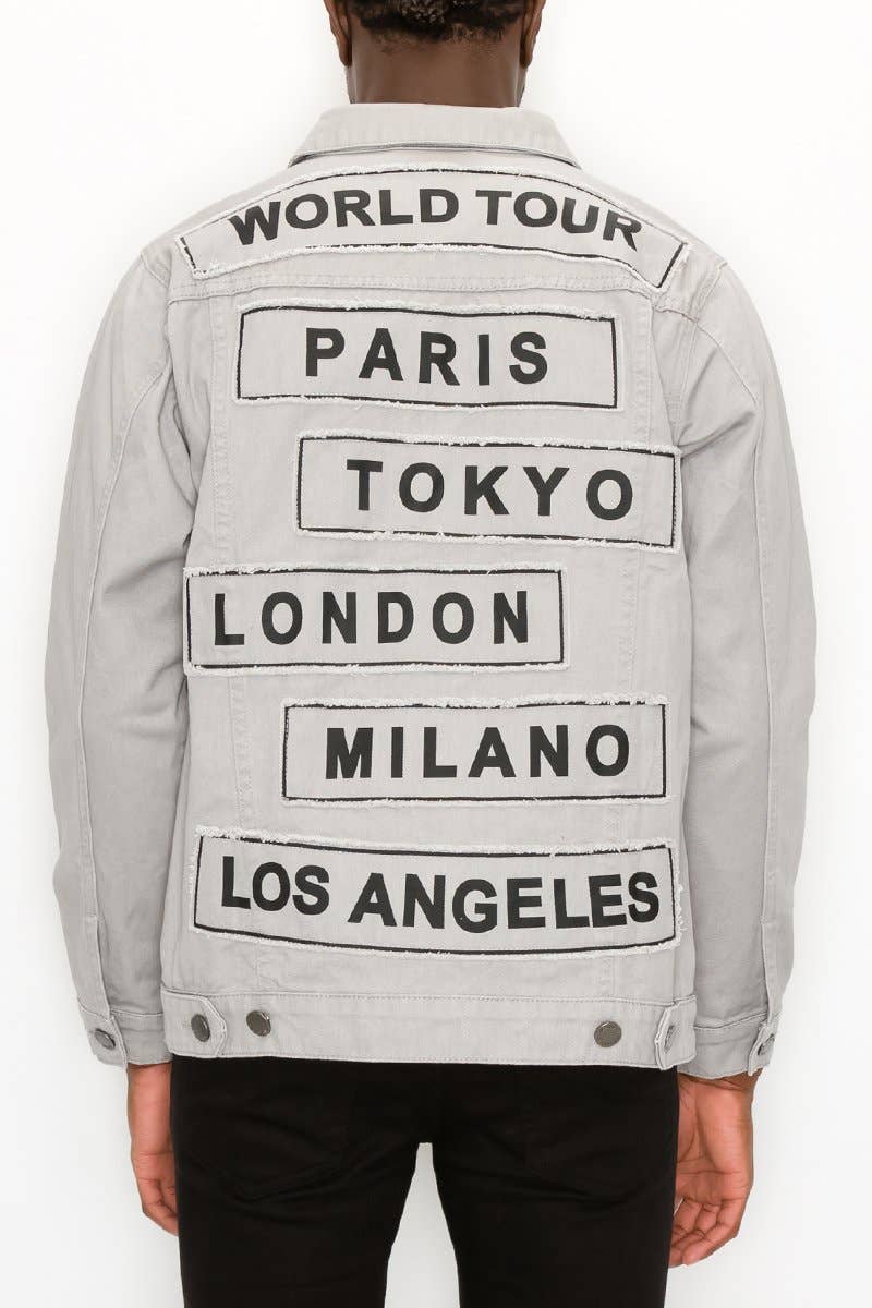 Men World Tour Colored Denim Jacket