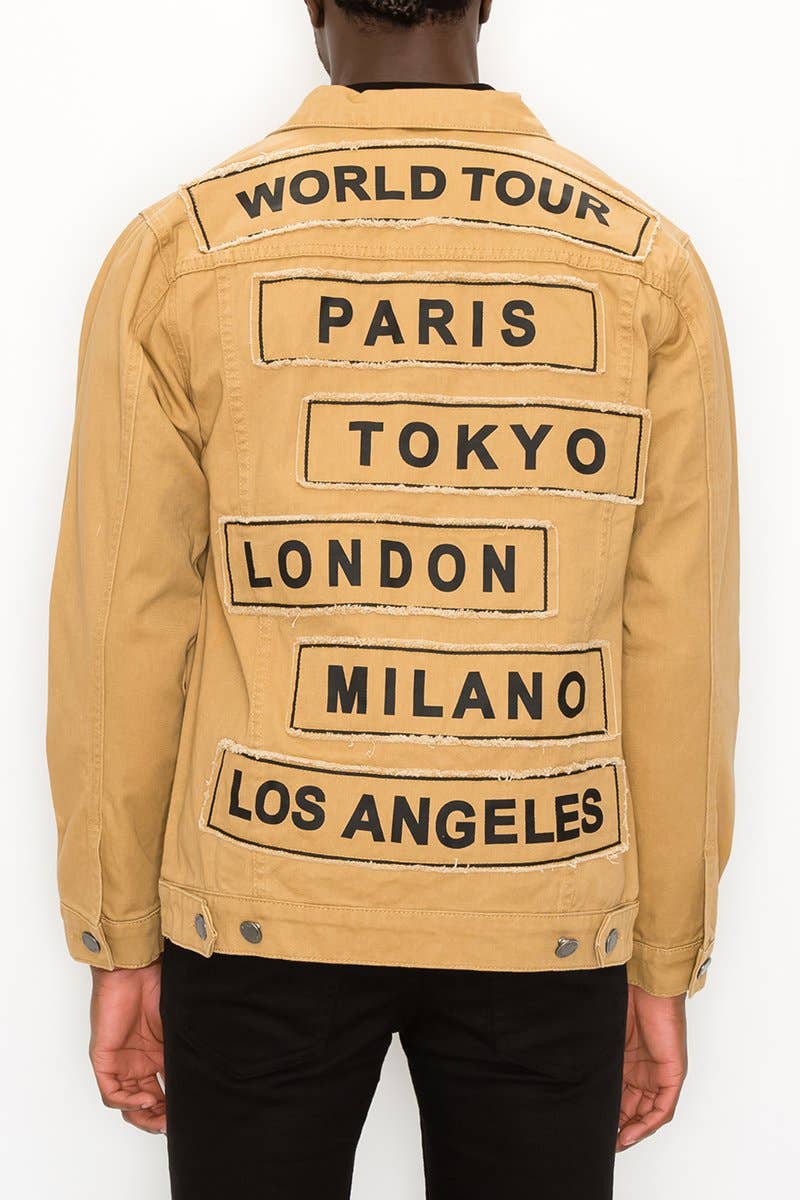 Men World Tour Colored Denim Jacket